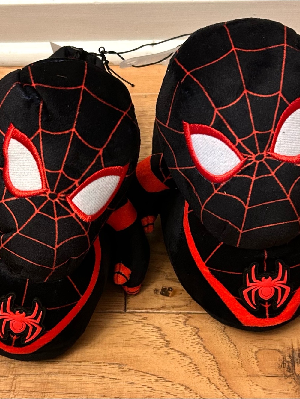 Kids' Marvel Spider-Man 3D Plush Slippers - Black Size 4/5 New